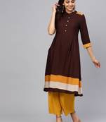 Brown plain liva kurtas-and-kurtis