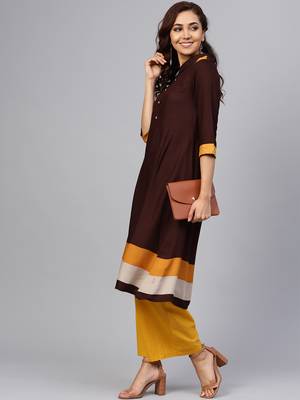 Brown plain liva kurtas-and-kurtis 3