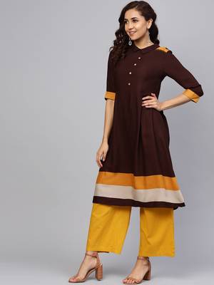 Brown plain liva kurtas-and-kurtis 4