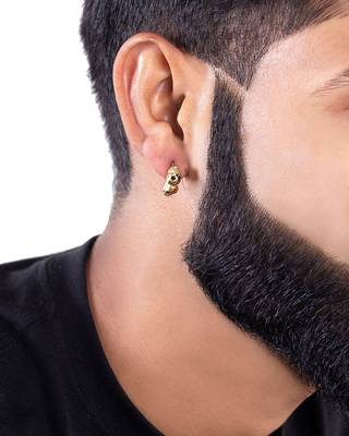 Royal Stud Gold Plated Moustache Earring 4