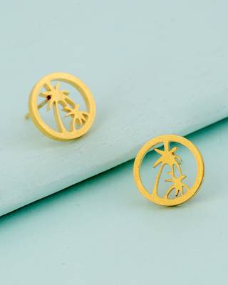 Royal Men's Palm Tree Earrings 1