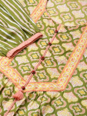 Green stripes print cotton salwar 4