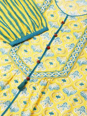 Yellow stripes print cotton salwar 4