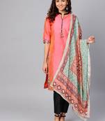 Pink plain taffeta salwar