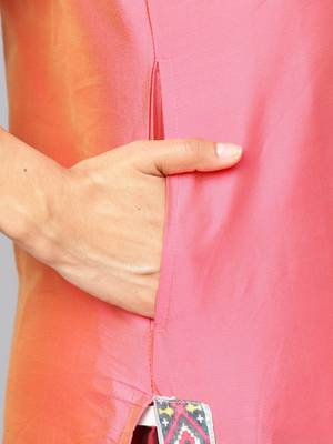 Pink plain taffeta salwar 4
