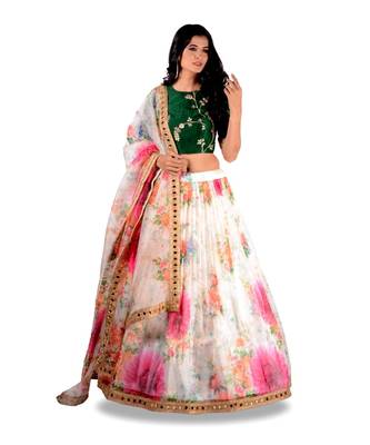 Multi Colour Digital Printed Semi Stitched Lehenga Choli 2