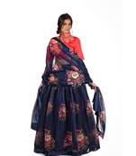 Multi Colour Digital Printed Semi Stitched Lehenga Choli