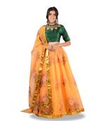 Multi Colour Digital Printed Semi Stitched Lehenga Choli