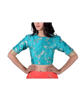 Peach Embroidery Work  Semi Stitched Lehenga Choli 2