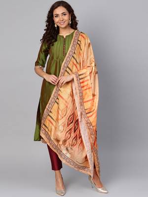 Mehendi printed taffeta salwar 1