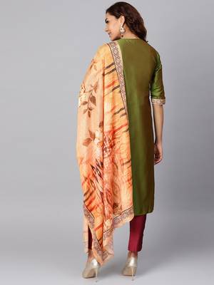 Mehendi printed taffeta salwar 2