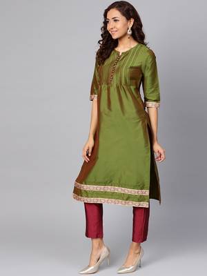 Mehendi printed taffeta salwar 3