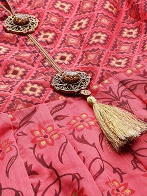 Coral printed chanderi ethnic-kurtis 2