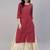 Blood-red woven cotton ethnic-kurtis