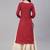 Blood-red woven cotton ethnic-kurtis