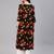 Black printed viscose rayon ethnic-kurtis