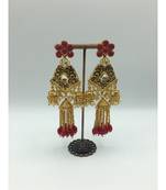 Ruby Stone Gold Plated Earrings