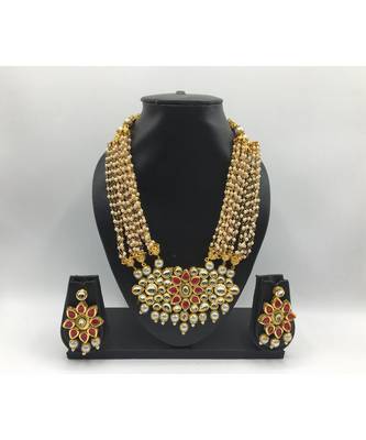 Designer Pink & White Kundan  Necklace Sets 2