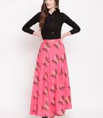 Figure lahanga set kurtas-and-kurtis rayon black