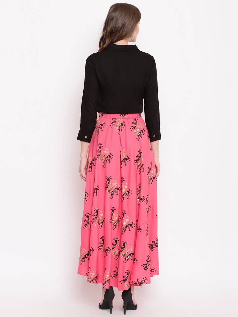 Figure lahanga set kurtas-and-kurtis rayon black