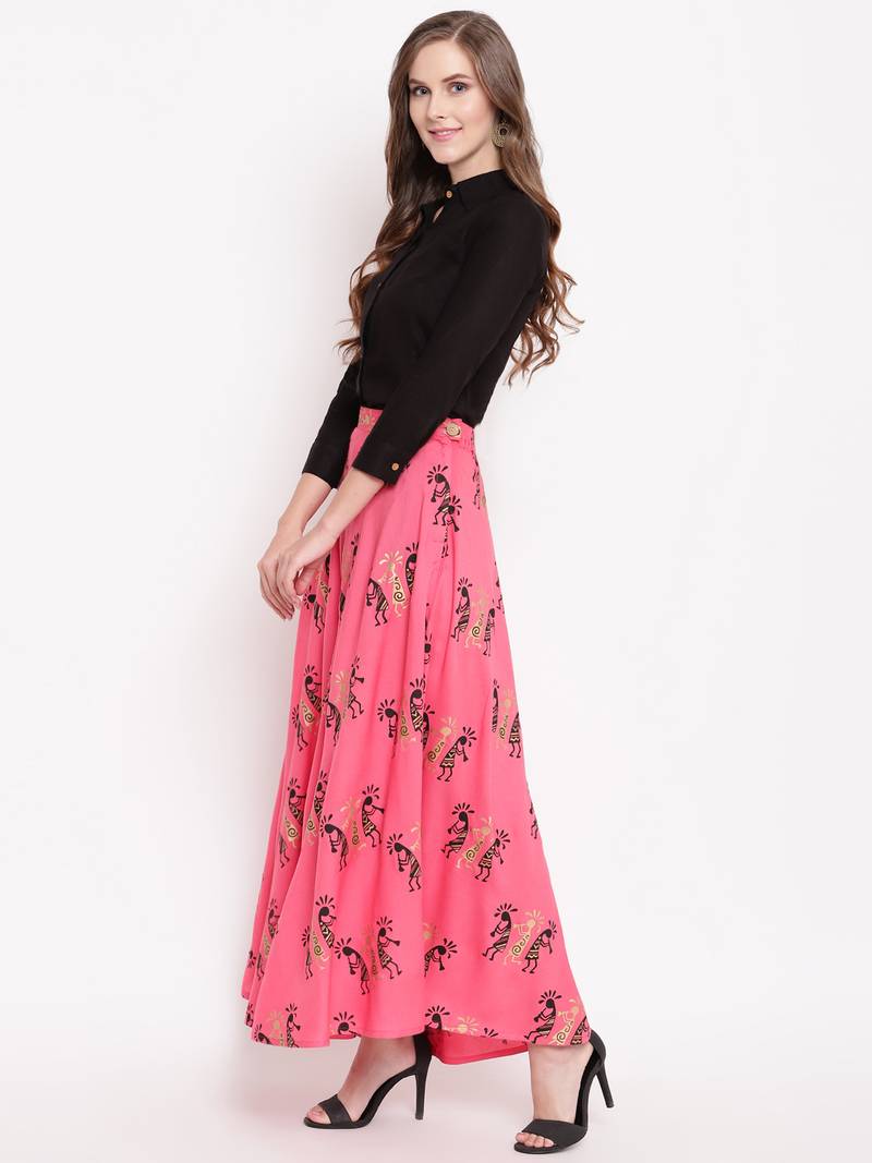 Figure lahanga set kurtas-and-kurtis rayon black