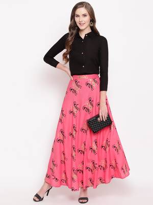 Figure lahanga set kurtas-and-kurtis rayon black 5