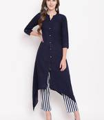 Navypantkpset kurtas-and-kurtis rayon navy-blue