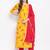 Yellow Floral Print Rayon Kurta Pant & Dupatta Set