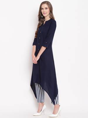 Navypantkpset kurtas-and-kurtis rayon navy-blue 3