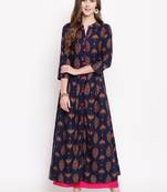 Pinkumbrellakplset kurtas-and-kurtis rayon navy-blue