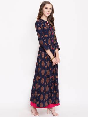 Pinkumbrellakplset kurtas-and-kurtis rayon navy-blue 4