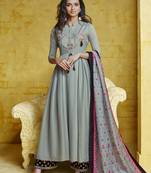 Grey embroidered silk salwar