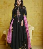 Black embroidered silk salwar