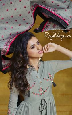 Grey embroidered silk salwar 2