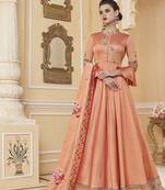 Orange embroidered silk salwar