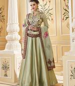 Mehendi embroidered silk salwar