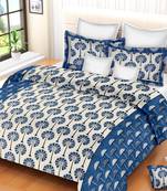 Pure Cotton Multicolour King Size Double Bed Bedsheet With Pillow Cover