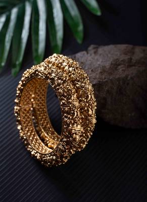 Traditional Gold Plated Bangles Set Of 2 2