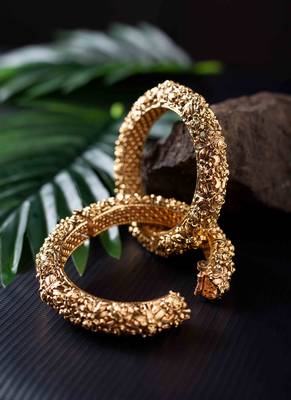 Traditional Gold Plated Bangles Set Of 2 3