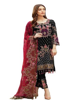Black Embroidered Georgette Salwar 1