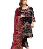 Black Embroidered Georgette Salwar