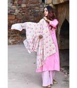 pink block print cotton kurta sets