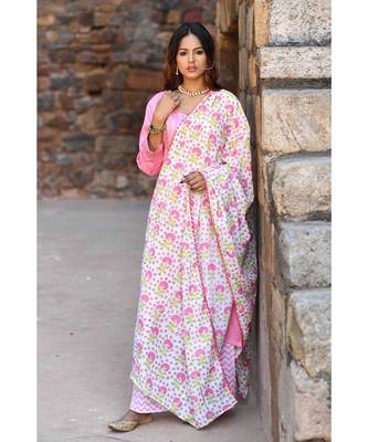 pink block print cotton kurta sets 4