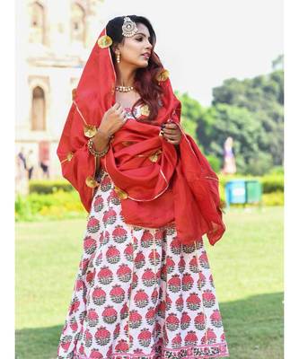 red block print cotton kurta sets 3