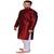 Men's Silk Maroon Kurta White Pajama Set