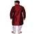 Men's Silk Maroon Kurta White Pajama Set
