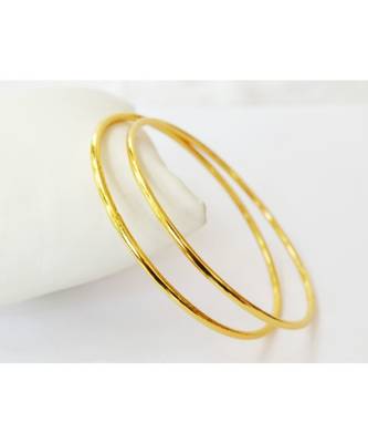 Plain Gold Plated Bangles Set Of 2 1