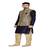 Men's Traditional Navy Blue  Kurta Gold Pajama With Black Jacket Set