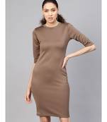 Brown Metal Trim Bodycon Dress