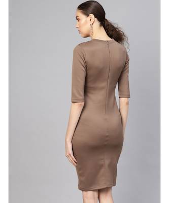 Brown Metal Trim Bodycon Dress 3
